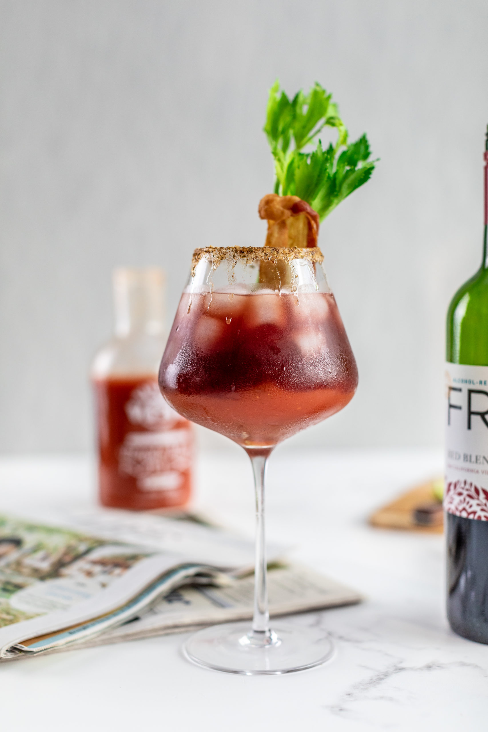 Bloody Mary Mocktail, bloody mary, mocktail, sober bloody mary, red wine cocktail