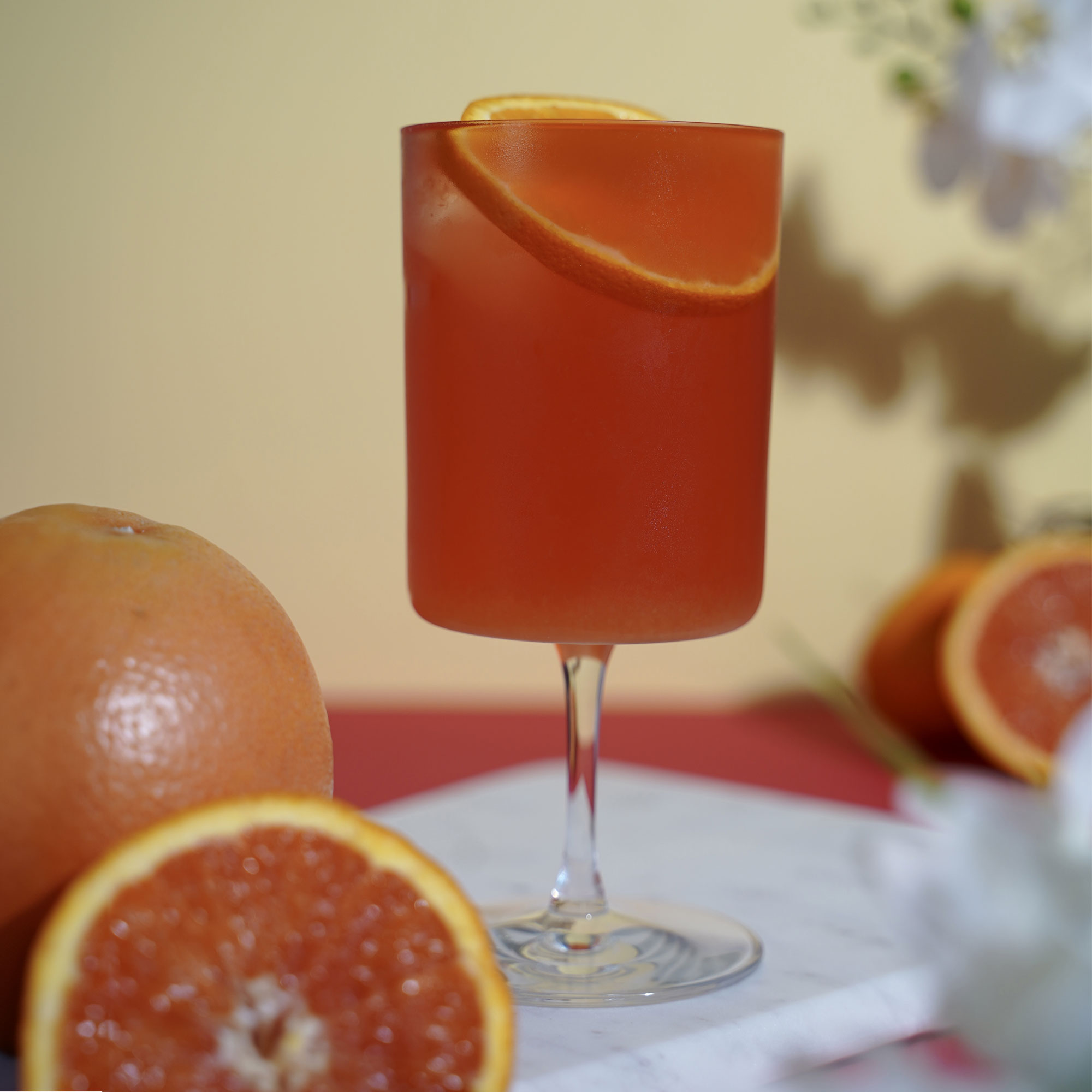 FRE Italian Sangria with Glass and Oranges